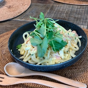 簡単！カルボナーラ風うどん